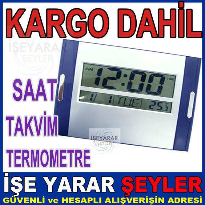 DİJİTAL DUVAR MASA SAATİ TERMOMETRE KÜÇÜK BOY KD