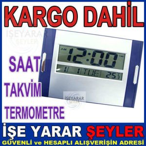DİJİTAL DUVAR MASA SAATİ TERMOMETRE KÜÇÜK BOY KD