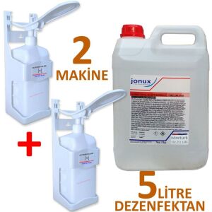 5 Litre Antibakteriyel Dezenfektan Sıvısı+2 Adet El Dezenfekte Makinesi Duvar Aparatı+1Lt Şişe+Pompa