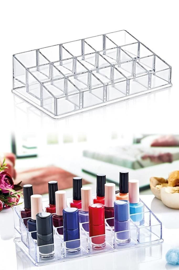 15 Gözlü Pratik ve Kullanışlı Oje Düzenleyici Organize Çekmece