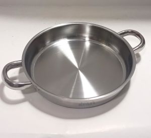 2 Adet 19cm Çelik Sahan Çift Kulplu Tava Paslanmaz Çelik Tabansız Sağan Yanmaz Yapışmaz çok amaçlı