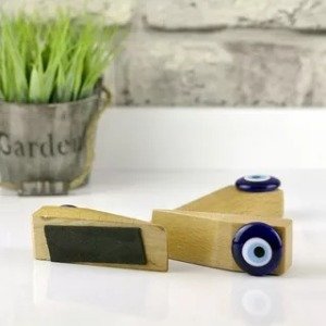 Nazar Boncuklu Ahşap Kapı Stoperi Kapı Çarpmasını Önleyen Kapı Tutucu