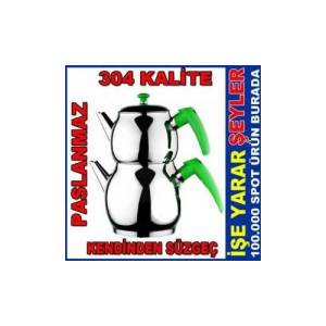 AKDENİZ KÜRE AİLE 304 KALİTE ÇELİK ÇAYDANLIK
