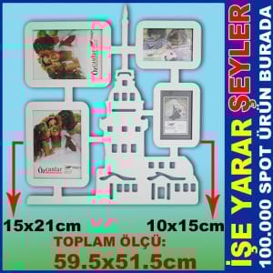 KIZ KULESİ MODEL 4'LÜ BÜYÜK BOY ÇOKLU ÇERÇEVE