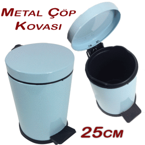 Pedallı Çöp Kovası 25cm Yüksekliğinde Paslanmaz Çelik Dayanıklı Mini Plastik İç Kovalı Çöp Kovası