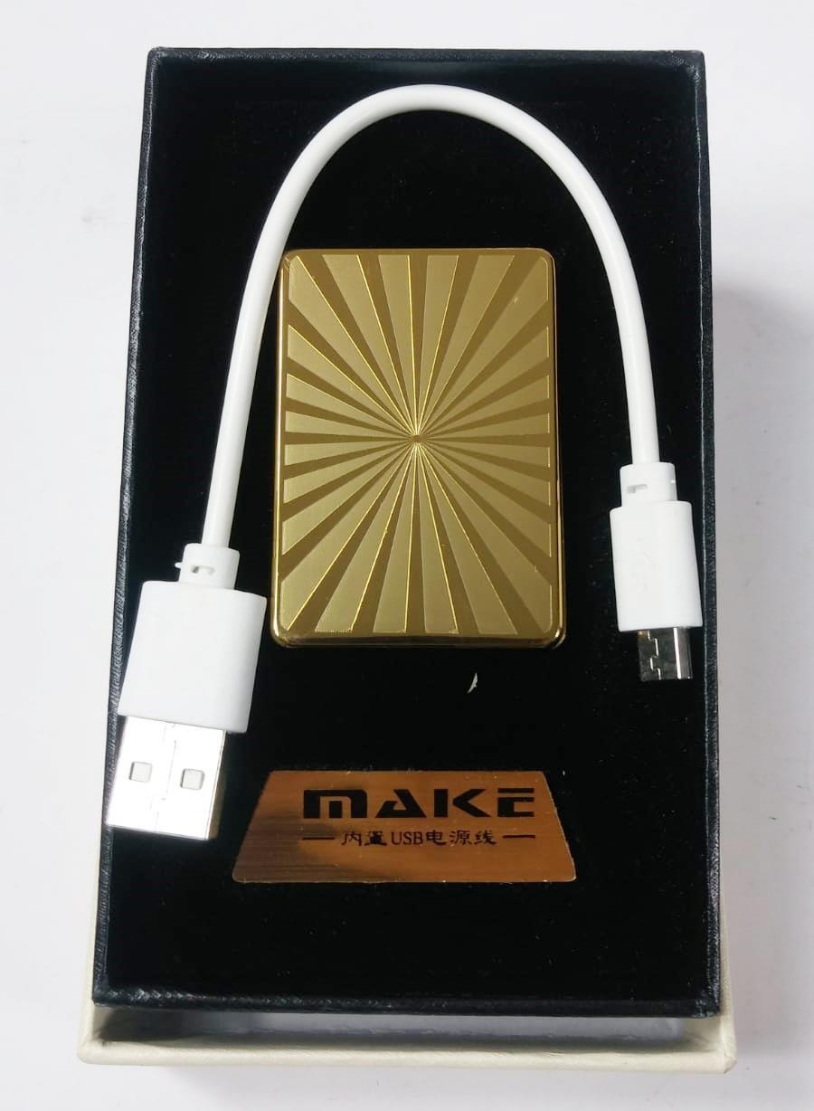 Kare Desenli Make Smoking Set Zippo Gazsız USB Kablolu Çakmak