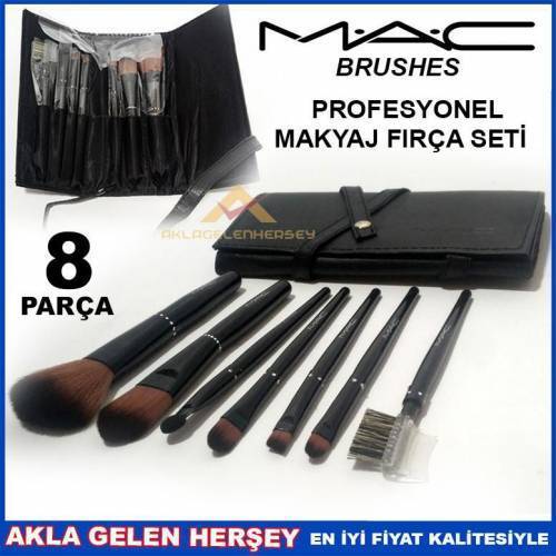 8 Parça Profesyonel Çantalı Mac Makyaj Fırça Seti