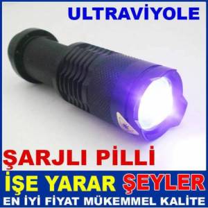 ŞARJLI PARA KONTROL FENERİ CEPTE ve ÇANTADA TAŞINABİLER ULTRAVİYOLE MOR IŞIKLI MONEY DEDEKTÖR