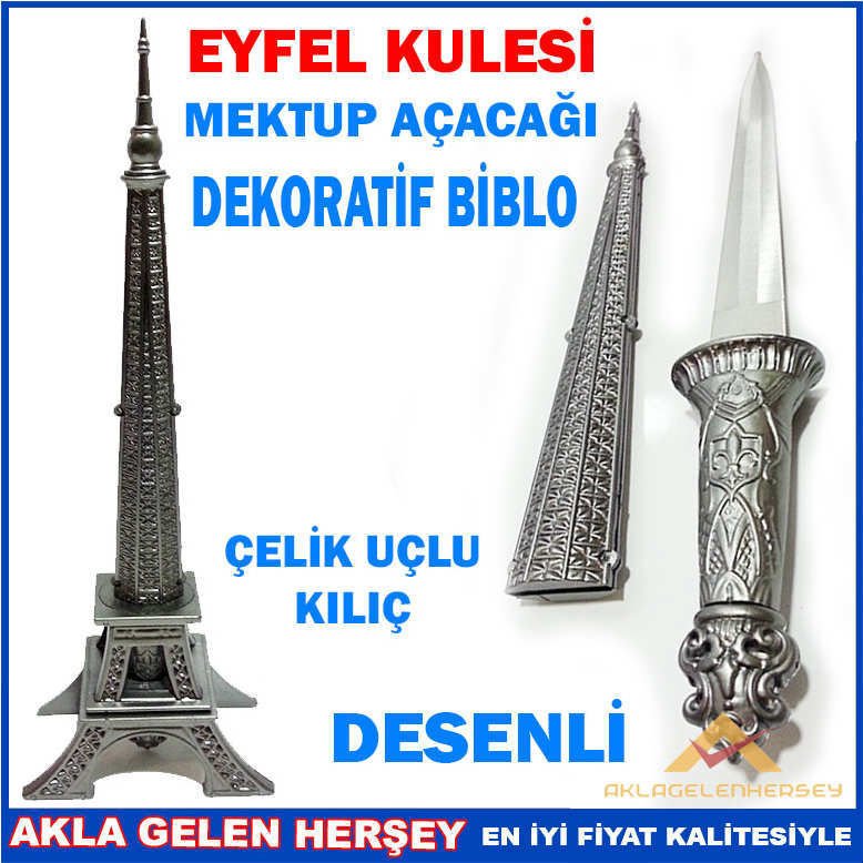 EYFEL KULESİ ŞEKLİNDE BİBLO VE MEKTUP AÇACAĞI