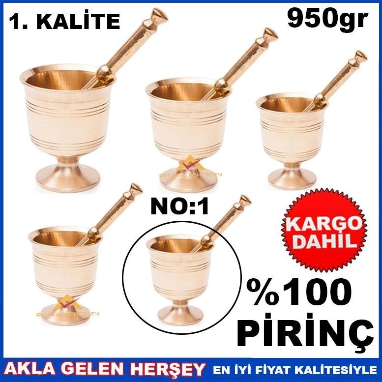Ücretsiz Kargo 950gr KÜÇÜK BOY FULL PİRİNÇ HAVAN KOLLU NO.1