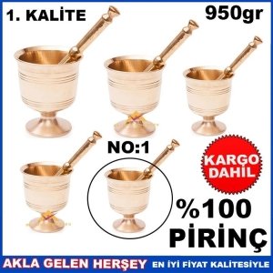 Ücretsiz Kargo 950gr KÜÇÜK BOY FULL PİRİNÇ HAVAN KOLLU NO.1