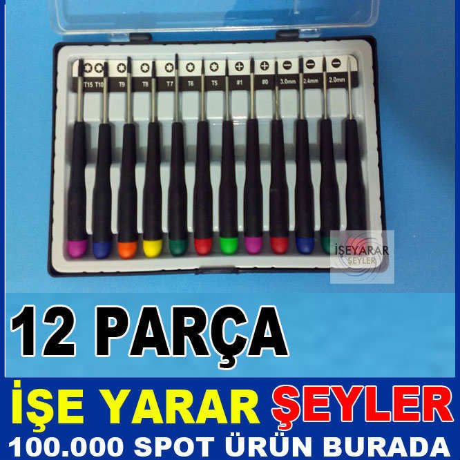 12 PARÇA PROFESYONEL ELEKTRONİK TORNAVİDA SETİ