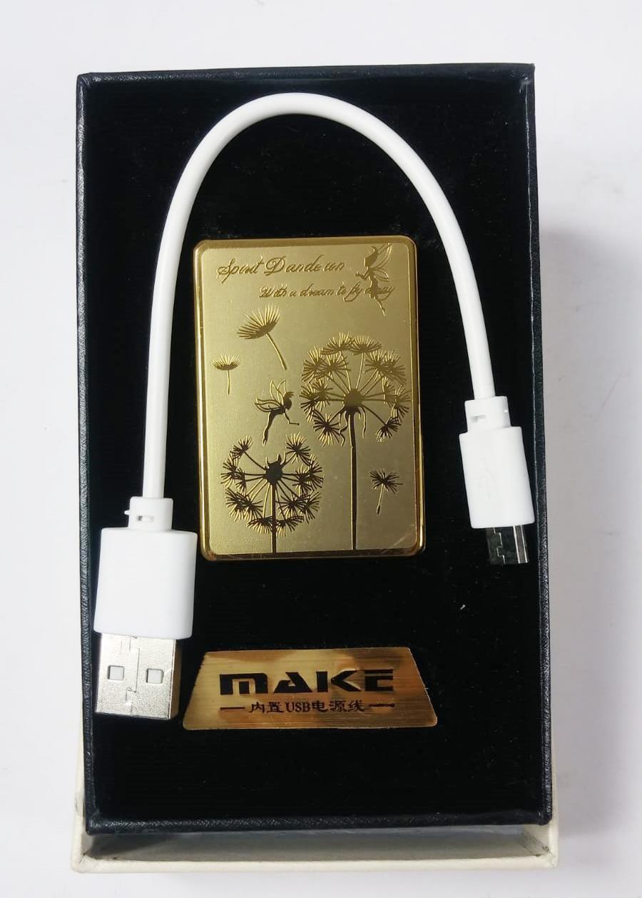 Çiçek Desenli Make Smoking Set Zippo Gazsız USB Kablolu Çakmak