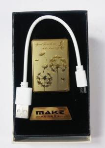 Çiçek Desenli Make Smoking Set Zippo Gazsız USB Kablolu Çakmak