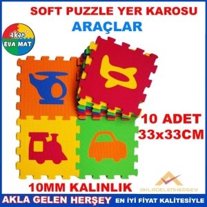 YUMUŞAK SOFT EVA PUZZLE YER KAROSU ARAÇLAR SETİ