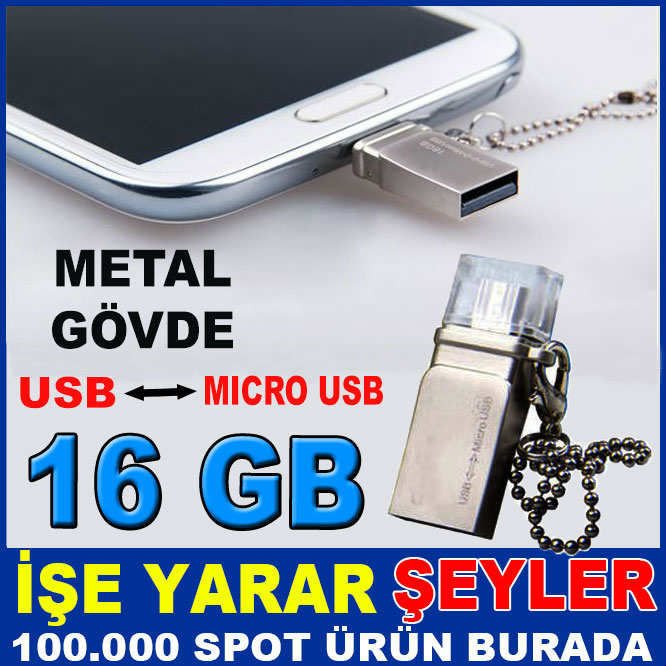 16 GB ANDROİD İÇİN OTG MİCRO USB FLASH BELLEK