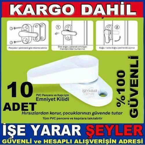 PVC KAPI-PENCERE İÇİN 10 ADET MANDALLI KİLİT PİMAPEN ÇOCUK KİLİDİ