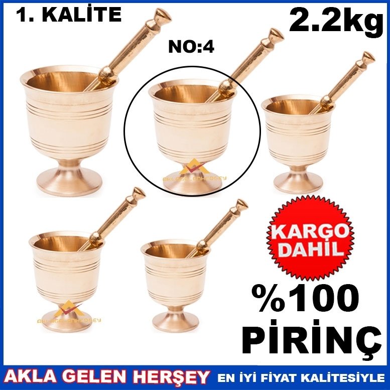 Ücretsiz Kargo 2200gr BÜYÜK BOY FULL PİRİNÇ HAVAN