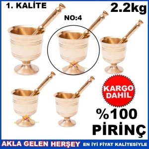Ücretsiz Kargo 2200gr BÜYÜK BOY FULL PİRİNÇ HAVAN