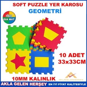 YUMUŞAK SOFT EVA PUZZLE YER KAROSU GEOMETRİ SETİ