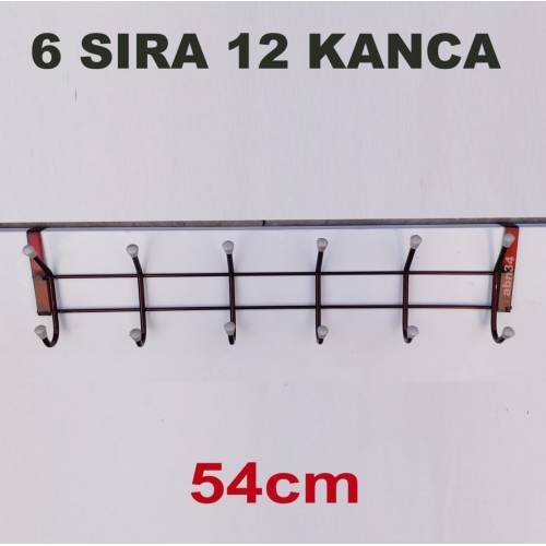 Metal kapı arkası askısı 2cm kalınlıkta kapılara geçme sistem 12 kanca kahverengi kapı arkası askısı
