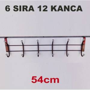 Metal kapı arkası askısı 2cm kalınlıkta kapılara geçme sistem 12 kanca kahverengi kapı arkası askısı