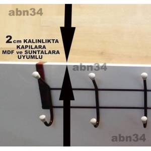 Metal kapı arkası askısı 2cm kalınlıkta kapılara geçme sistem 12 kanca kahverengi kapı arkası askısı