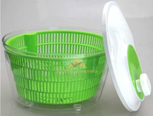 Dönerli salata sebze kurutucu su arındırıcı santrafüj sistem şeffaf plastik süzgeç tencere (kutusuz)