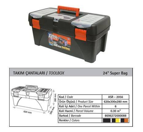 EN KULLANIŞLI GENİŞ HACİMLİ ALET ÇANTASI 24 inç EN BÜYÜK BOY İÇİ SEPETLİ TAKIM ÇANTASI 62x30 h.28cm
