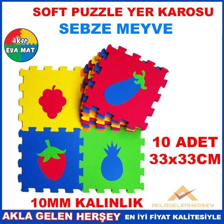 YUMUŞAK EVA PUZZLE YER KAROSU SEBZE MEYVE SETİ