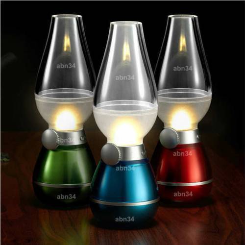 Antika Görünüm Şarjlı İdare Lambası Üfleme Yanıp Sönen Harekete Duyarlı Işık Seviye Ayarlı Led Lamba