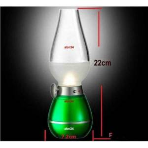 Antika Görünüm Şarjlı İdare Lambası Üfleme Yanıp Sönen Harekete Duyarlı Işık Seviye Ayarlı Led Lamba