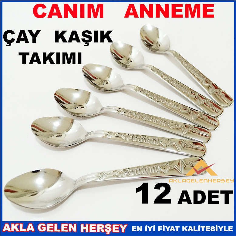 CANIM ANNEME ÇELİK 12 ADET ÇAY KAŞIK TAKIMI