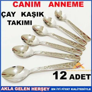 CANIM ANNEME ÇELİK 12 ADET ÇAY KAŞIK TAKIMI