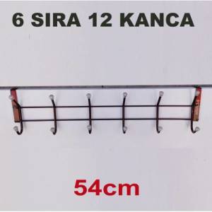 Metal kapı arkası askısı 2cm kalınlıkta kapılara geçme sistem 12 kanca kahverengi kapı arkası askısı