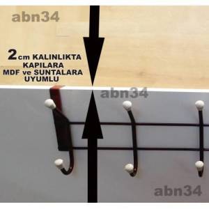 Metal kapı arkası askısı 2cm kalınlıkta kapılara geçme sistem 12 kanca kahverengi kapı arkası askısı
