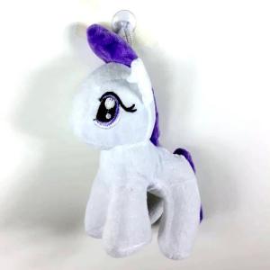 Peluş Beyaz Pony Çocuk Oyuncak Vantuzlu Araç Süsü