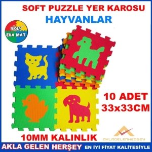 YUMUŞAK EVA PUZZLE YER KAROSU HAYVANLAR SETİ