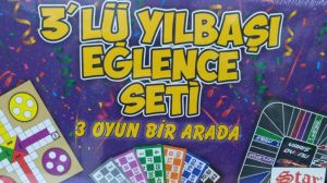 3 Lü Yılbaşı Eğlence Seti  Tombala Kızma Birader Araba Yarışı Oyun Set