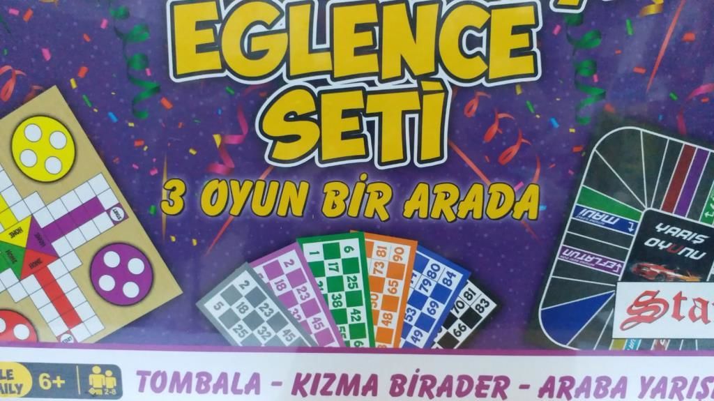 3 Lü Yılbaşı Eğlence Seti  Tombala Kızma Birader Araba Yarışı Oyun Set