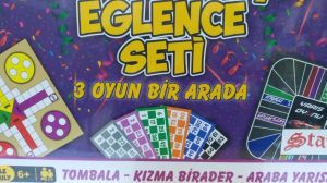 3 Lü Yılbaşı Eğlence Seti  Tombala Kızma Birader Araba Yarışı Oyun Set