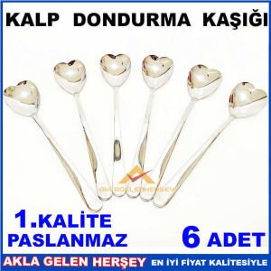 PASLANMAZ ÇELİK KALP MODEL 6 DONDURMA KAŞIĞI