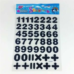48'li Kabartmalı Siyah Rakam Stickers (telefon-tablet-laptop-defter-kitap-stickers)