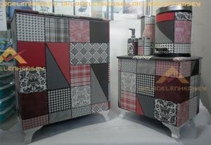 Ücretsiz Kargo 6lı KLEOPATRA DERİ ÇAMAŞIR SEPETİ VE BANYO TAKIMI