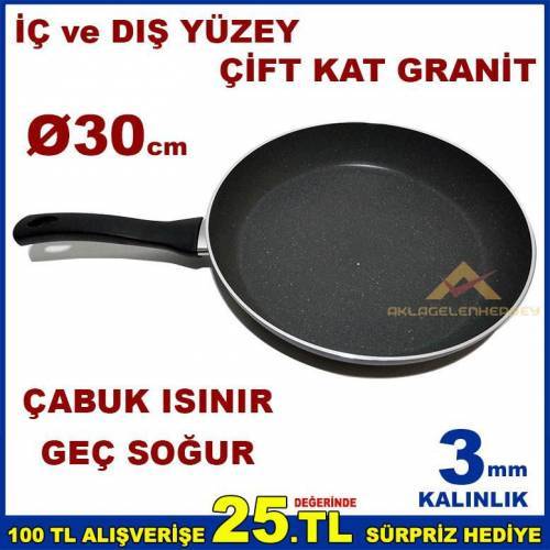 Ezme Alüminyum Granit Döküm Kızartma Tavası 30cm