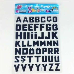 50'li Kabartmalı Siyah Alfabe Stickers (telefon-tablet-laptop-defter-kitap-stickers)