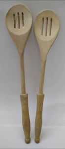 Ahşap Gürgen Delikli Süzgeç Kaşık 31 Cm B-4