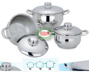 ÖZEL TABAN ÇELİK TENCERE SETİ 16-18-20cm 3lü SET