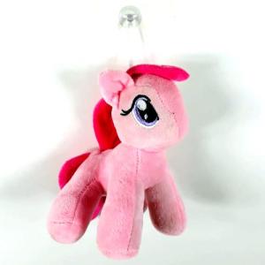 Peluş Pembe Pony At Çocuk Oyuncak Vantuzlu Araç Süsü 25 Cm