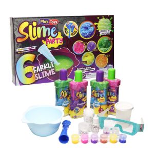 Slime Party Slime Hazırlama Seti 6 Farklı Slime Renkli Ve Esnek